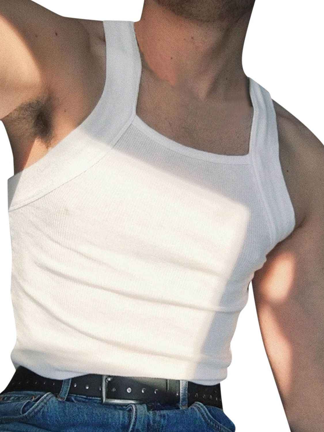 Men's Square Neck Wide Strap Tank - Damned Threads